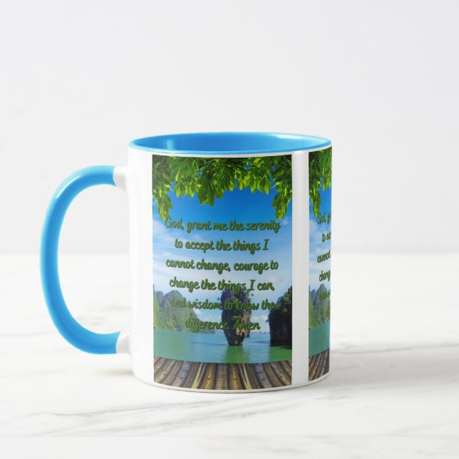 Mug à deux tons de la prière de sérénité (Gauche)