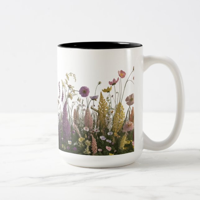 Mug à deux tons de prairie fleur sauvage 15 oz - B (Droit)