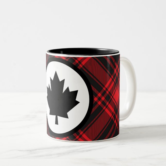 Mug à deux tons de Red Plaid Canada (Devant droit)