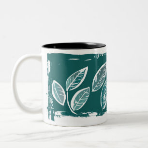Mug à deux tons Feuille turquoise