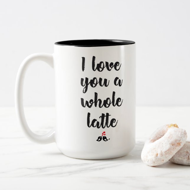 Mug à deux tons noir 15 oz (Avec donut)
