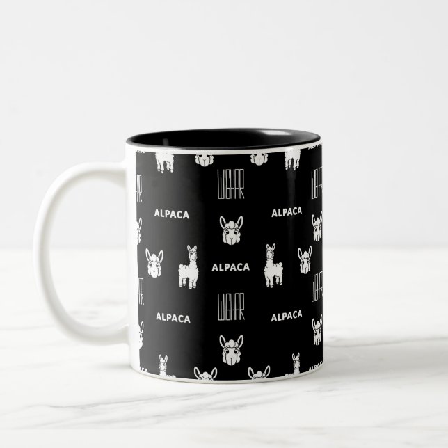 Mug à deux tons noir et blanc Alpaca par Wighar (Gauche)