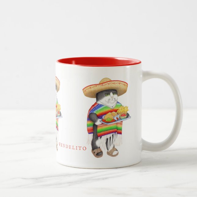 Mug à deux tons rouge WENDELITO (Droit)
