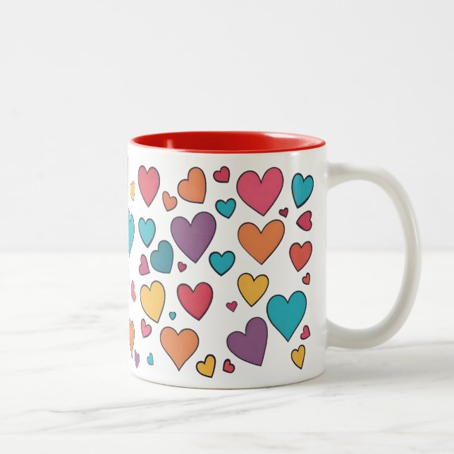 Mug à deux tons Saint-Valentin Sweet Hearts (Droit)