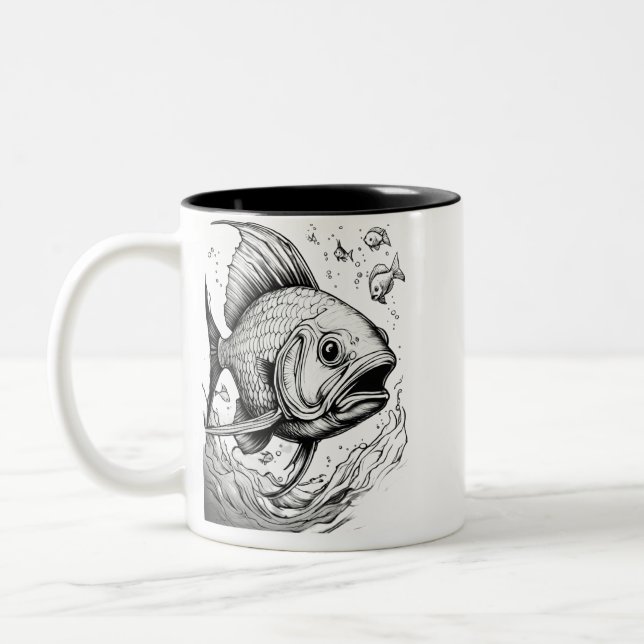 Mug à deux tons Serene Koi Pond - 11 oz (Gauche)