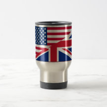 Mug à drapeau américain et britannique à deux cito