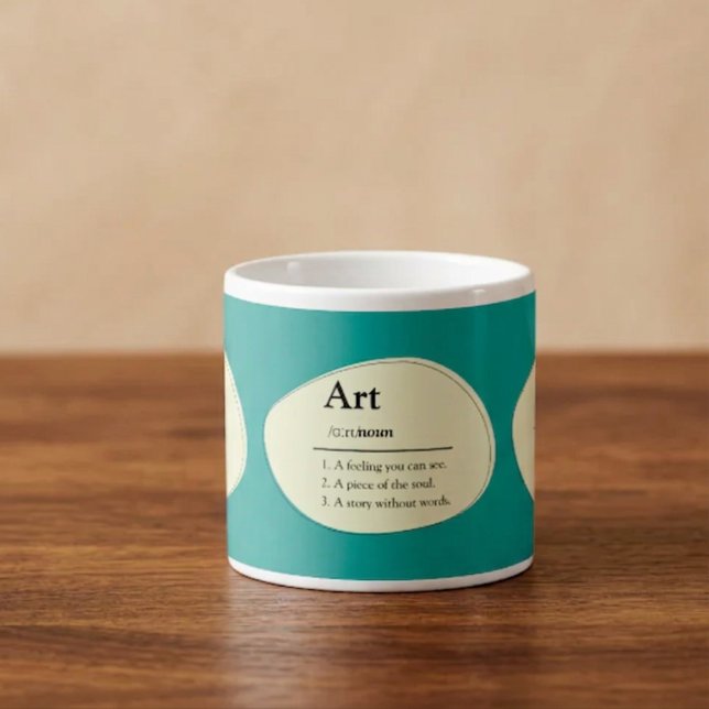Mug à espresso de style dictionnaire d'art personn (Fully customizable coffee mug for art lovers)