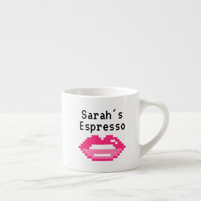 Mug à espresso personnalisé avec empreinte de lèvr (Droite)