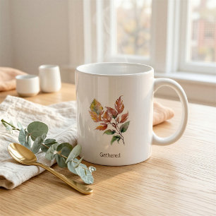 Mug à feuille de récolte à l'aquarelle personnalis