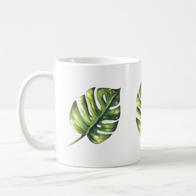 Mug à feuilles tropicales - Élégance inspirée de l (Gauche)