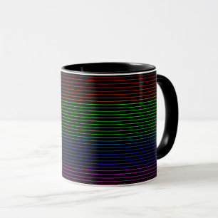 Mug à fines rayures colorée style graphique chic.