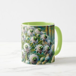 Mug à fleurs en forme d'étoile blanche