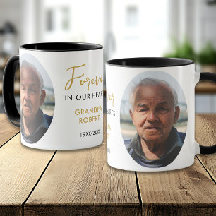 Mug À jamais dans nos cœurs  2 Photo Mémoire souvenir