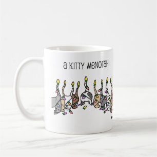 Mug A Kitty Menorah pour Hanoukka