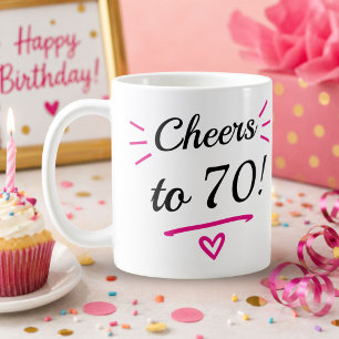 Mug À la 70e anniversaire drôle rose