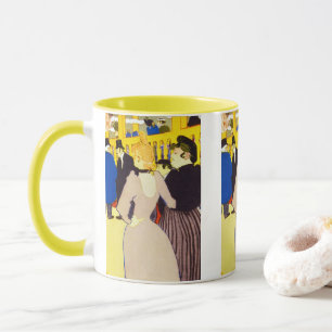 Mug A la discothèque de Toulouse Lautrec, Art Vintage
