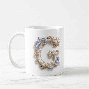 Mug à la lettre baroque 'D' pour une princesse du 