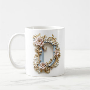 Mug à la lettre baroque 'D' pour une princesse du