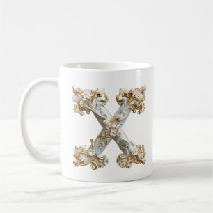 Mug à la lettre baroque 'X' pour une princesse du