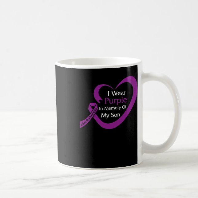 Mug À la mémoire de mon fils Ruban de sensibilisation  (Droite)