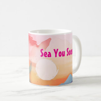 Mug À la mer bientôt Thème de plage à l'aquarelle