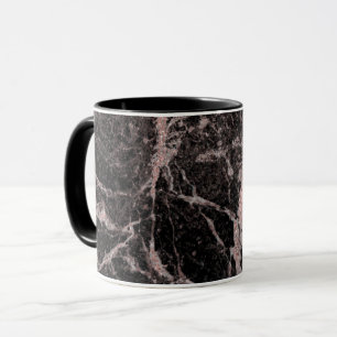 Mug À la mode fascinant d'or de rose de marbre noir et
