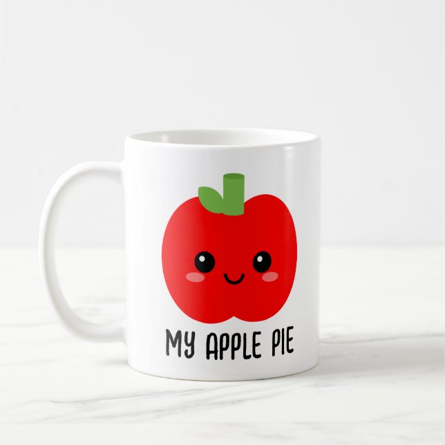 Mug à la pomme rouge, Cadeau pour fille, mignonne (Gauche)
