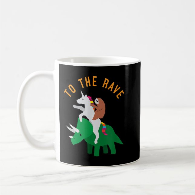 Mug À La Rave Funny EDM Unicorn Sloth Dinosaur 1967 (Gauche)