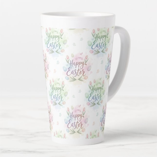 Mug à l'aquarelle Joyeuses Pâques écriture manuscr (Angle droit)