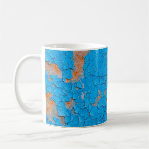 Mug A large mosquito sits on an blue old cracked walla