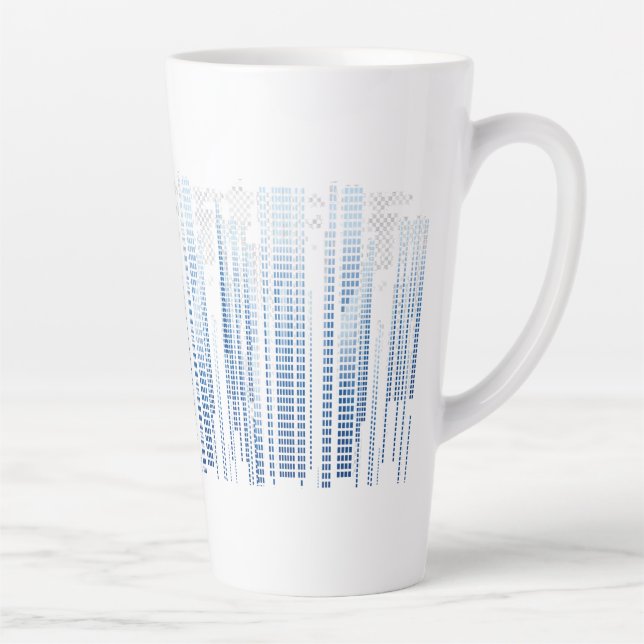Mug à latte abstrait bleu - Tasse à café haute mod (Droite)