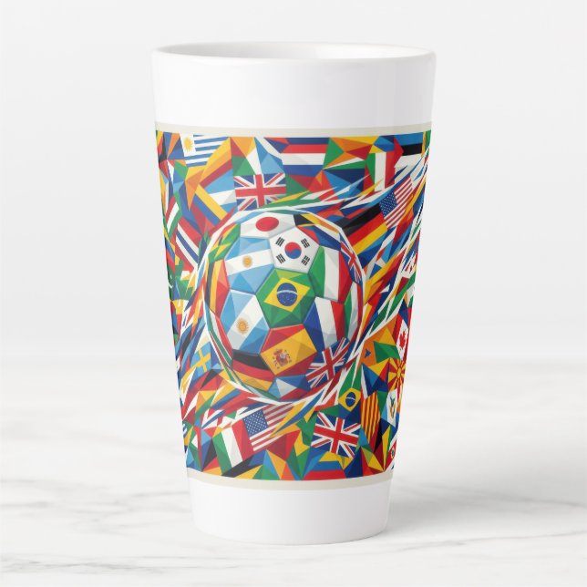 Mug à latte Coupe du monde 2026 Drapeaux des natio (Devant)