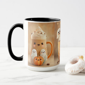 Mug à latte de citrouille fantôme mignon