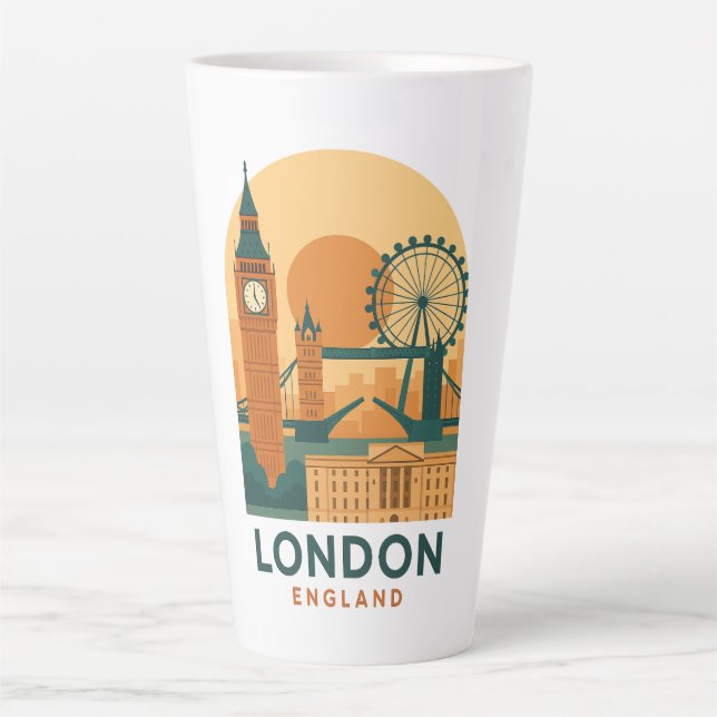 Mug à latte de voyage à Londres en Angleterre - Ré (Devant)