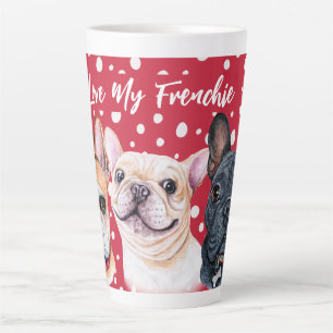 Mug à latte en aquarelle Bouledogues Français