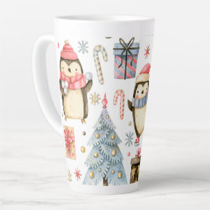 Mug à latte Manchots de Noël