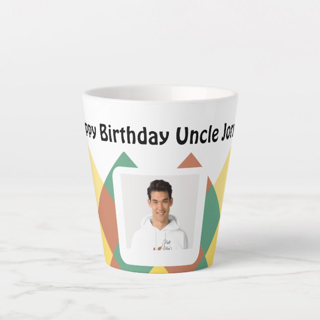 Mug à latte personnalisé - image et texte modifiab (Devant)