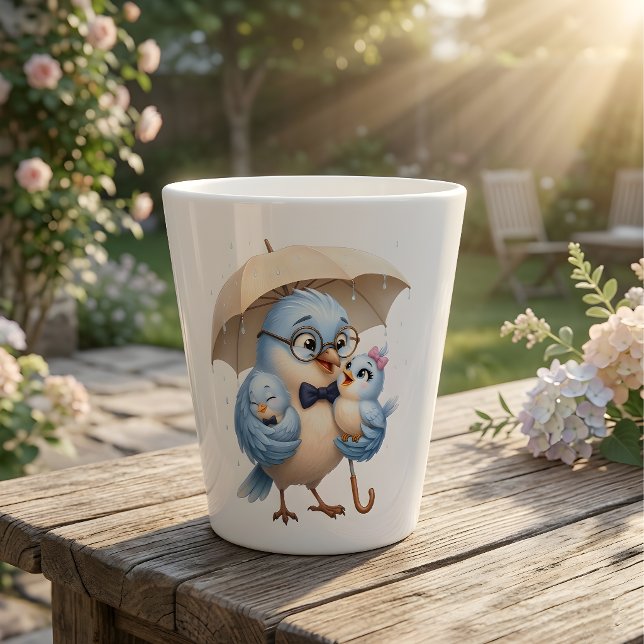 Mug à latte pour la Fête des Pères | Oiseau Papa B (Créateur téléchargé)