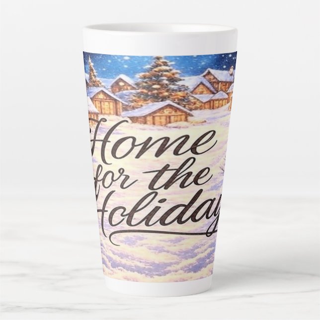 Mug à latte 'Retour à la maison pour les fêtes' (Devant)