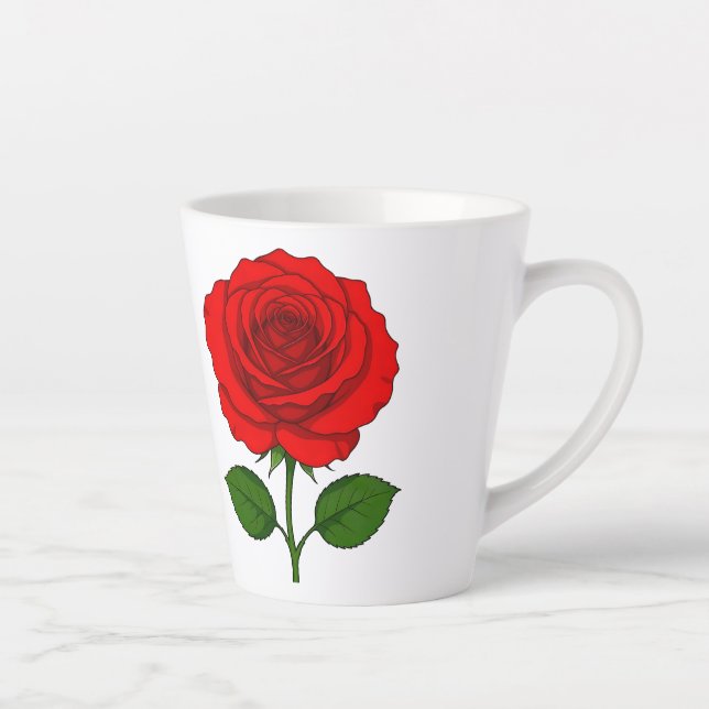 Mug à latte Roses Rouges (Droite)