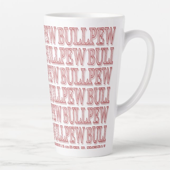 Mug à latte rouge "BULLPEW" (Droite)