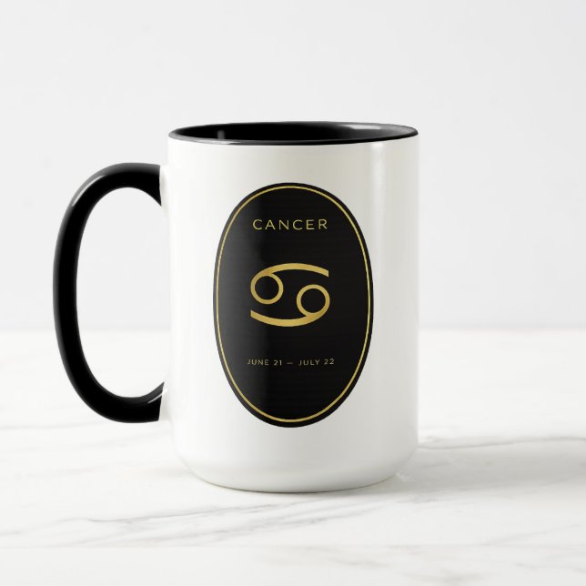 Mug à l'emblème ovale doré du zodiaque Cancer | As (Gauche)