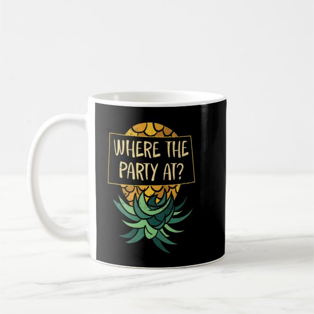 Mug  À l'envers de l'ananas là où la fête amusant Swin (Gauche)
