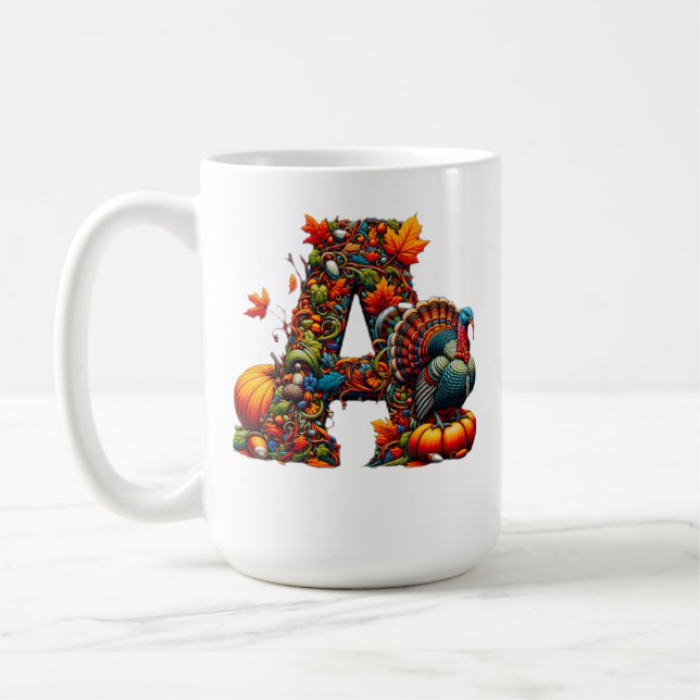 Mug A letter A in Thanksgiving style (Gauche)