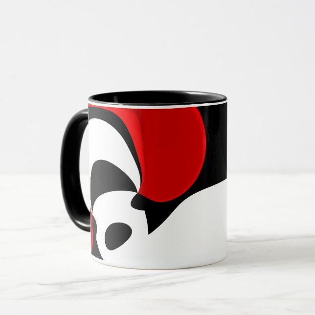 Mug À M. Redd : Noir, blanc et rouge Abstraits (Devant gauche)