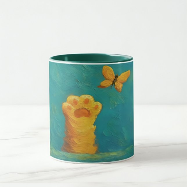 Mug à mâchoire de chat Whimsical - Style de textur (Créateur téléchargé)
