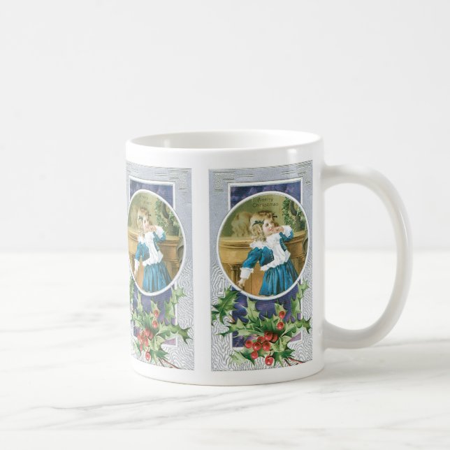 Mug "A Merry Christmas" Fille en bleu (Droite)