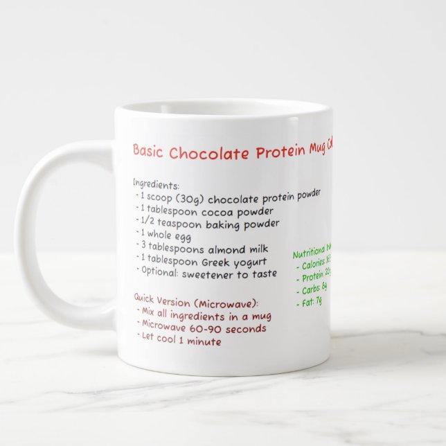 Mug à micro-ondes (Recette de gâteau à base de pro (Gauche)