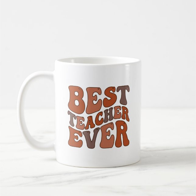 Mug À mon ère d'enseignant – Personnalisé rétro ondulé (Gauche)