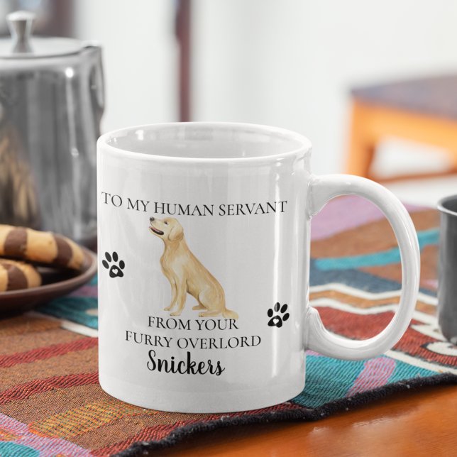 Mug À mon serviteur Humain Funny Chien Golden Retrieve (Créateur téléchargé)